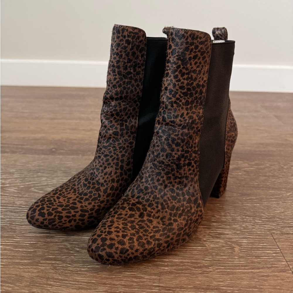 White House Black Market cheetah Print Ankle Boots